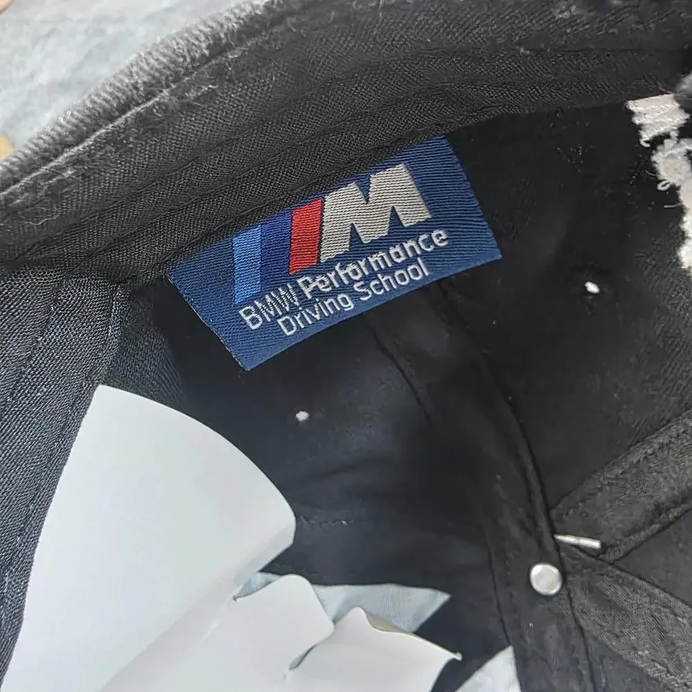 BMW Performance Driving School Hat Cap Strap Back Black Tree Moon Logo